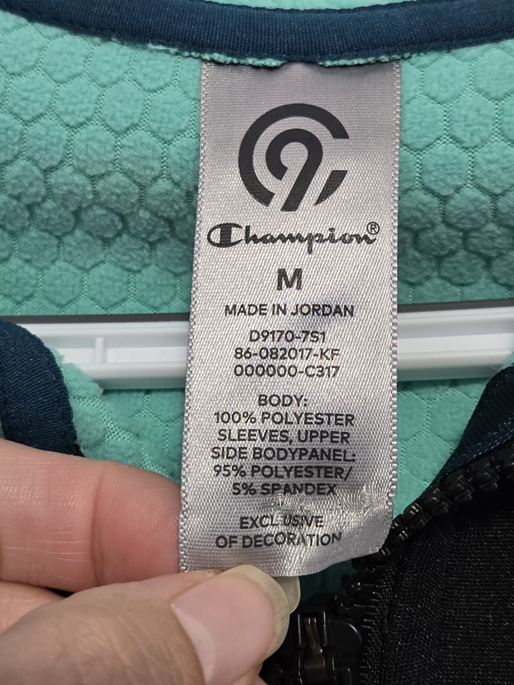 Champion Women's Full Zip Performance Hoodie Black Aqua Size Medium - Picture 2 of 7